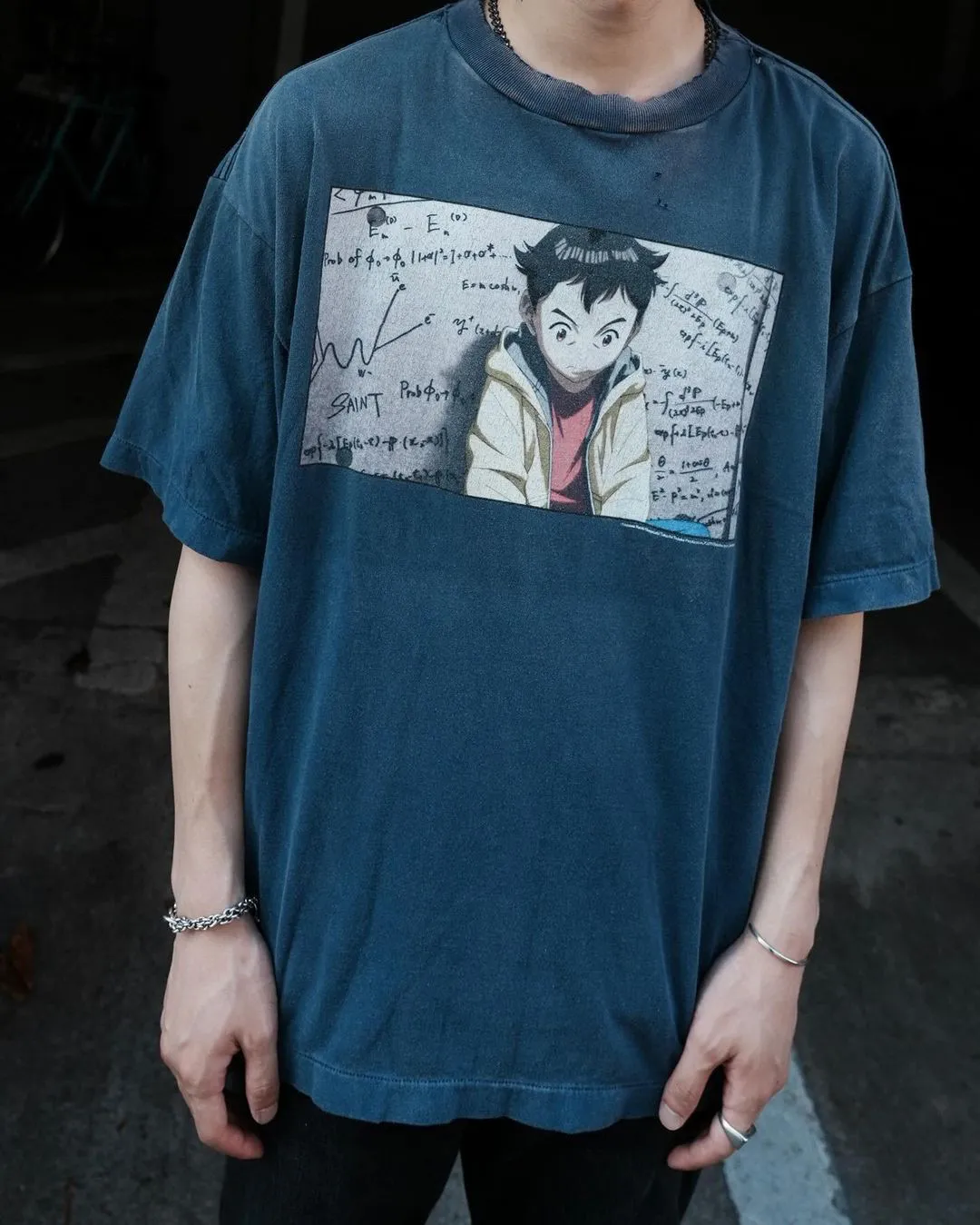 PLUTO x SAINT Mxxxxxx PLUTO SS TEE/Pluto co-branded retro tee Pluto distressed hole short sleeves Washed blue S-XL The washing and destruction process have reached the highest peak in the brand's history The real thing is quite acceptable This tee is derived from Osamu Tezuka's landmark masterpiece Customized original consistent main mark/wash mark Original consistent cylindrical OE yarn fabric